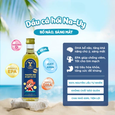 Dầu ăn dặm Thuyền Xưa 65ml - Vị Oliu, Giấc, Óc Chó, Mè nguyên chất cho bé - Giá 55.000đ