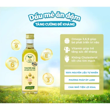 Dầu ăn dặm Thuyền Xưa 65ml - Vị Oliu, Giấc, Óc Chó, Mè nguyên chất cho bé - Giá 55.000đ 4 Dầu ăn dặm Thuyền Xưa 65ml - Vị Oliu, Giấc, Óc Chó, Mè nguyên chất cho bé - Giá 55.000đ 4