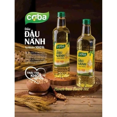 Dầu Ăn Đậu Nành CoBa Nguyên Chất 100% - Omega 3-6-9 Giàu Dinh Dưỡng, Tốt Tim Mạch, 1L - Giá 65.000 VND