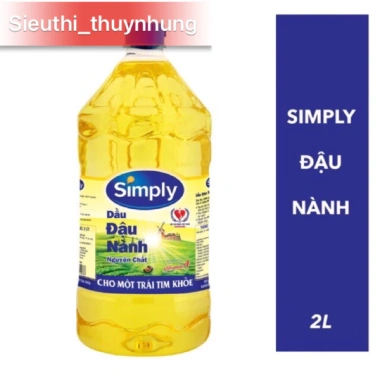 Dầu ăn đậu nành Simply 1L-2L, hạn dùng 03/08/2.025, giảm giá 21% chỉ 84.000₫