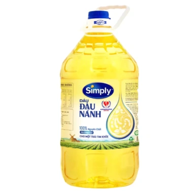 Dầu ăn đậu nành Simply 5L - Giá 341.000₫, thơm ngon, an toàn, giảm 19% Dầu ăn đậu nành Simply 5L - Giá 341.000₫, thơm ngon, an toàn, giảm 19%