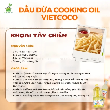 Dầu ăn dừa Vietcoco 1 lít - Organic, thơm ngon, chịu nhiệt cao, giá ưu đãi