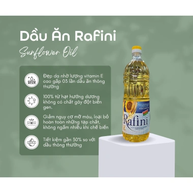 Dầu ăn hướng dương Rafini 100% nhập khẩu – Giá 94.050₫, dinh dưỡng tốt 3 Dầu ăn hướng dương Rafini 100% nhập khẩu – Giá 94.050₫, dinh dưỡng tốt 3