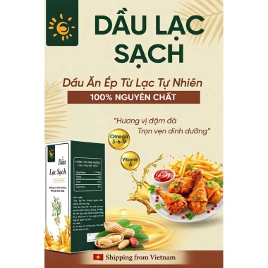 Dầu ăn lạc 500ml - Pure Peanut Oil tự nhiên, giàu dinh dưỡng, giá ưu đãi 64.600₫