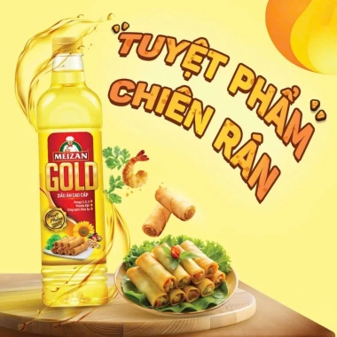 Dầu ăn Meizan Gold cao cấp 400ml-2L dán nhiệt độ cao chiên giòn 31.000 dong