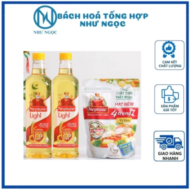 Dầu ăn Neptune Light 1L (2 chai) + Hạt Nêm 200g - Ưu đãi 179.000, Bách Hóa Như Ngọc 3