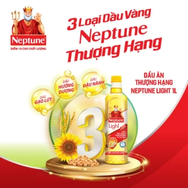 Dầu ăn Neptune Light 1L - Siêu nhẹ, không mỡ, giá chỉ 65.000₫, giảm tới 18.2%