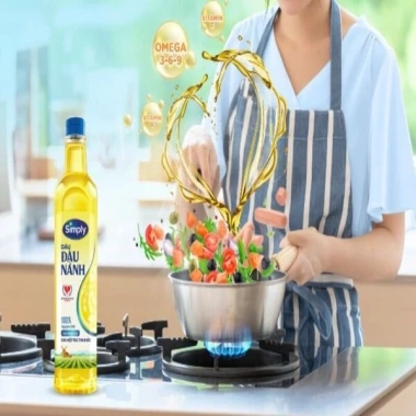 Dầu Ăn Simply Đậu Nành Nguyên Chất 1L - Giá 72.500 VND, dinh dưỡng cao, không cholesterol
