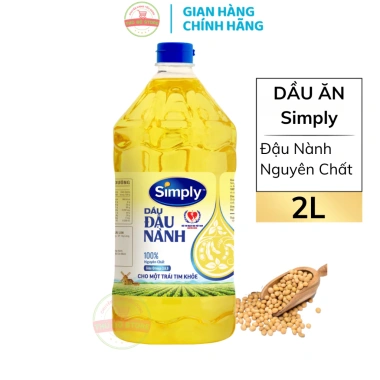 Dầu Ăn Simply Đậu Nành Nguyên Chất 2L - Giá 143.000₫, không chất bảo quản