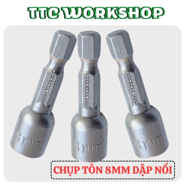 Đầu bắn vít tôn SC 8mm nam châm chống trượt, chống ăn mòn, độ bền cao, chuôi lục giác - Giá 26.600₫