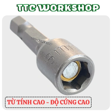 Đầu bắn vít tôn SC 8mm nam châm chống trượt, chống ăn mòn, độ bền cao, chuôi lục giác - Giá 26.600₫