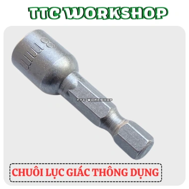 Đầu bắn vít tôn SC 8mm nam châm chống trượt, chống ăn mòn, độ bền cao, chuôi lục giác - Giá 26.600₫