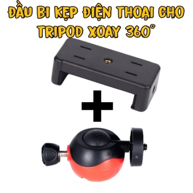 Đầu bi kẹp điện thoại xoay 360 độ cho tripod ren 1/4 chuẩn - Giá chỉ 10.000₫