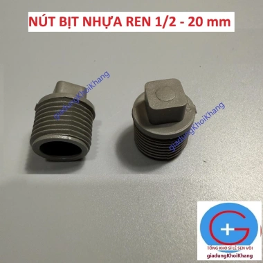 Đầu bịt ren ngoài nhựa 1/2-21 - Nút bấm dây cấp, bền, chống rò rỉ, giá chỉ 10.000đ