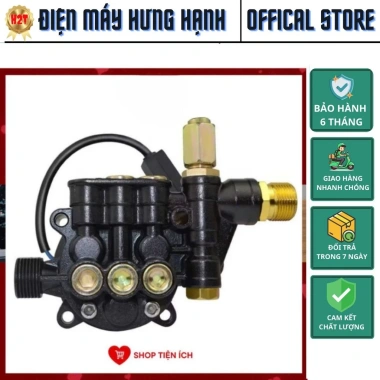 Đầu bơm máy rửa xe gia đình H2T – Đầu bơm áp lực có chỉnh áp kèm rơ le điện