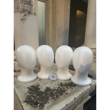 Đầu canh xốp Hoả Tốc Thùng nhựa đựng wig, giá đỡ wig không mặt có lỗ, tặng ghim 40.000₫
