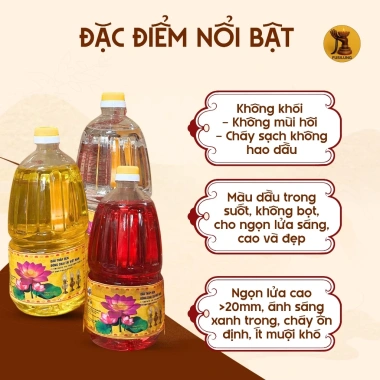 Dầu Cát Tường Lưu Ly 1Kg Chai Tròn - Thắp Đèn Thờ Cúng FUSILUNG Giá Ưu Đãi 80.750₫ 3