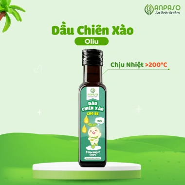 Dầu chiên xào Anpaso 100ml ăn dặm - chịu nhiệt 200°C, vị oliu, óc chó, hạt, giá 100k