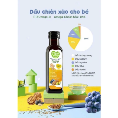 Dầu chiên xào Mămmy 100ml bé ăn dặm chịu nhiệt 200C giữ trọn dinh dưỡng 100.000₫ 2