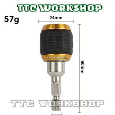 Đầu chuyển đổi giữ mũi khoan nhả nhanh 1/4 inch 60mm - Đầu kẹp máy khoan siết bulong vít
