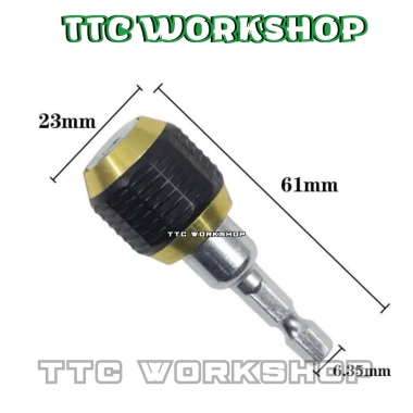 Đầu chuyển đổi giữ mũi khoan nhả nhanh 1/4 inch 60mm - Đầu kẹp máy khoan siết bulong vít