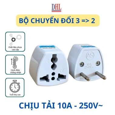 Đầu chuyển phích cắm 2 chấu sang 3 chấu – Chất lượng cao, Giá chỉ 19.000đ