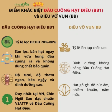 Đầu cuống hạt điều rang mộc 500g - Mầm điều, cồi điều thơm ngon, giảm giá 120k 5