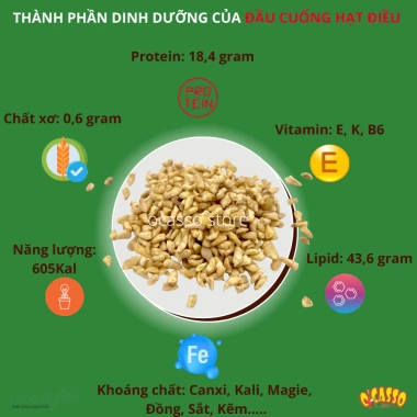 Đầu cuống hạt điều rang mộc 500g - Mầm điều, cồi điều thơm ngon, giảm giá 120k 6