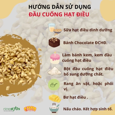 Đầu cuống hạt điều rang mộc 500g - Mầm điều, cồi điều thơm ngon, giảm giá 120k 8