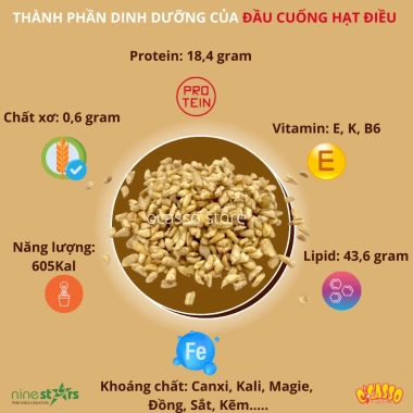 Đầu cuống hạt điều rang mộc O Casso 250g - Ngon giòn, giảm còn 65k, chất lượng cao
