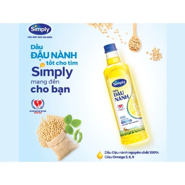 Dầu đậu nành Simply 1L - Cực rẻ 78.922đ, chất lượng cao, thơm ngon nấu ăn