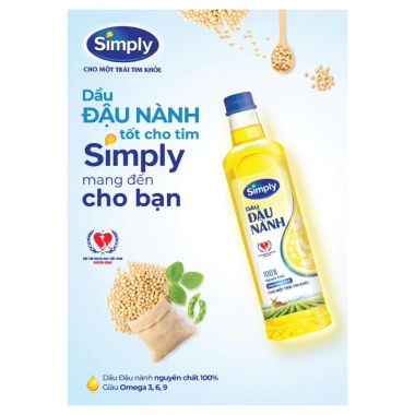 Dầu Đậu Nành Simply Chai 1L – Giá 74.000₫, dầu thực vật sạch, thơm ngon mọi món ăn 3