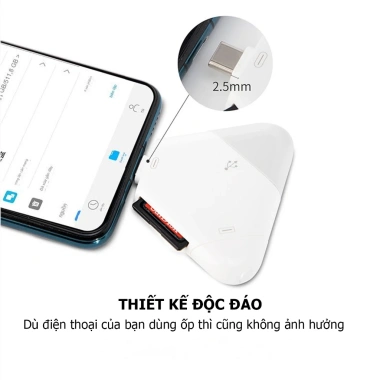 Đầu đọc thẻ đa năng 3 chân cắm cho điện thoại, máy tính, laptop - Giá ưu đãi 205k
