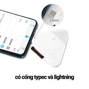 Đầu đọc thẻ nhớ đa năng SD/TF 3 trong 1 - Type C, USB, Lightning, Micro USB cho điện thoại, laptop, PC Giá chỉ 184.000₫ 2