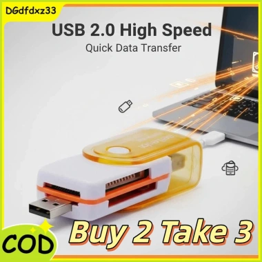 Đầu đọc thẻ nhớ USB 4 trong 1 tốc độ cao, hỗ trợ MS, MS‑PRO, TF, Micro SD - 26.700₫