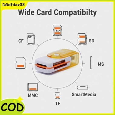 Đầu đọc thẻ nhớ USB 4 trong 1 tốc độ cao, hỗ trợ MS, MS‑PRO, TF, Micro SD - 26.700₫