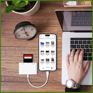 Đầu đọc thẻ SD TF MicroSD OTG USB – Sạc & truyền dữ liệu cho iPhone X, 11‑14, giá ưu đãi 59.000đ