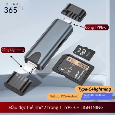 Đầu đọc thẻ TF/SD 2in1 tốc độ cao – Cổng TYPE-C & Lightning, hỗ trợ đa thiết bị, giá chỉ 169.000₫ 7