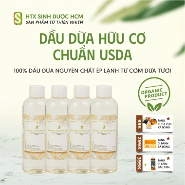 Dầu dừa ép lạnh nguyên chất 100ml - Tinh dầu hữu cơ sinh dược 100% tự nhiên, chỉ 45.000đ