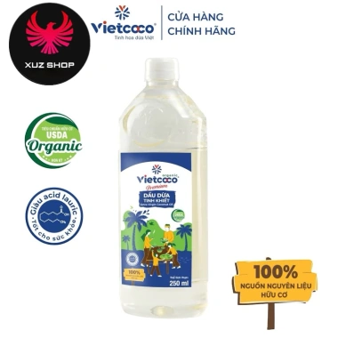 Dầu Dừa Ép Lạnh Organic Vietcoco USDA - Dưỡng ẩm, massage, nấu ăn, Giá 75.000₫