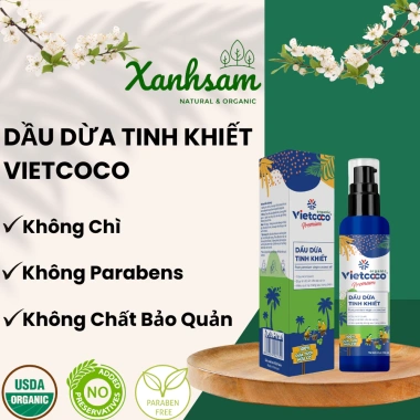Dầu dừa tinh khiết Vietcoco USDA XanhSam Natural và Organic - Giá ưu đãi 105.800₫ Dầu dừa tinh khiết Vietcoco USDA XanhSam Natural và Organic - Giá ưu đãi 105.800₫