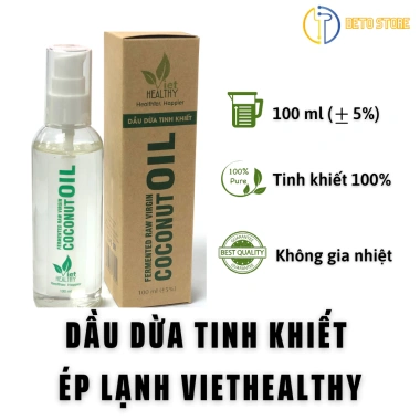 Dầu dừa tinh khiết Viethealthy 300ml - Uống, salad, dưỡng da, mi, ăn chay - Giá 99.000đ giảm từ 126.720đ 10 Dầu dừa tinh khiết Viethealthy 300ml - Uống, salad, dưỡng da, mi, ăn chay - Giá 99.000đ giảm từ 126.720đ 10