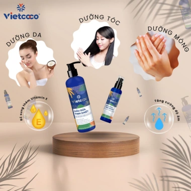 Dầu Dừa Vietcoco 100% Nguyên Chất và Vitamin E - Dưỡng ẩm da, nuôi tóc, chỉ 129k 3