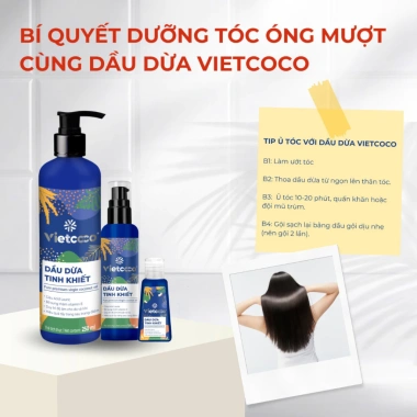 Dầu Dừa Vietcoco 100% Nguyên Chất và Vitamin E - Dưỡng ẩm da, nuôi tóc, chỉ 129k 5