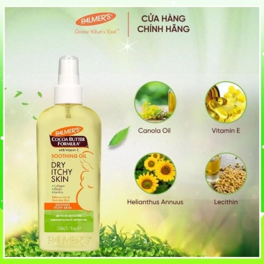 Dầu dưỡng ẩm Palmer's 150ml Cocoa Butter Vitamin E, làm dịu da khô ngứa, 367.067 VND 3 Dầu dưỡng ẩm Palmer's 150ml Cocoa Butter Vitamin E, làm dịu da khô ngứa, 367.067 VND 3