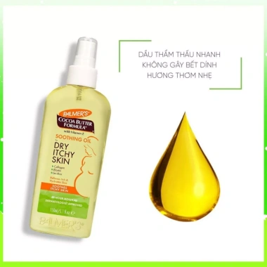 Dầu dưỡng ẩm Palmer's 150ml Cocoa Butter Vitamin E, làm dịu da khô ngứa, 367.067 VND