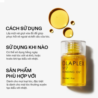 Dầu dưỡng Olaplex No.7 Bonding Oil 30ml - Tóc bóng mượt, chắc khỏe, giảm giá 21% chỉ 785.000 VND