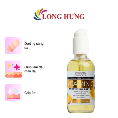 Dầu dưỡng thể Advanced Clinicals Vitamin C - Dưỡng ẩm, làm sáng da, 112ml, giá ưu đãi 699.000₫ 2 Dầu dưỡng thể Advanced Clinicals Vitamin C - Dưỡng ẩm, làm sáng da, 112ml, giá ưu đãi 699.000₫ 2