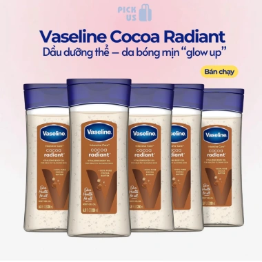 Dầu Dưỡng Thể Vaseline Cocoa Radiant Body Oil Chính Hãng Nhập Mỹ - Da Bóng Mịn, 79.000đ Dầu Dưỡng Thể Vaseline Cocoa Radiant Body Oil Chính Hãng Nhập Mỹ - Da Bóng Mịn, 79.000đ