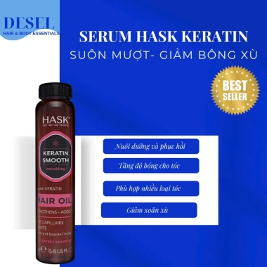 Dầu Dưỡng Tóc Hask Hair Oil 18ml - Bóng Mượt, Hạn Chẻ Ngọn, Dành Cho Tóc Khô Xơ, Giá 160.000đ